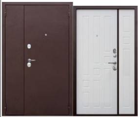 Металлическая дверь 2-х ств. Гарда-4/2 Антик медь, 1200/1300*2050мм, правая/левая