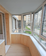 Лоджия, тип радиусная, пластиковый профиль Veka
